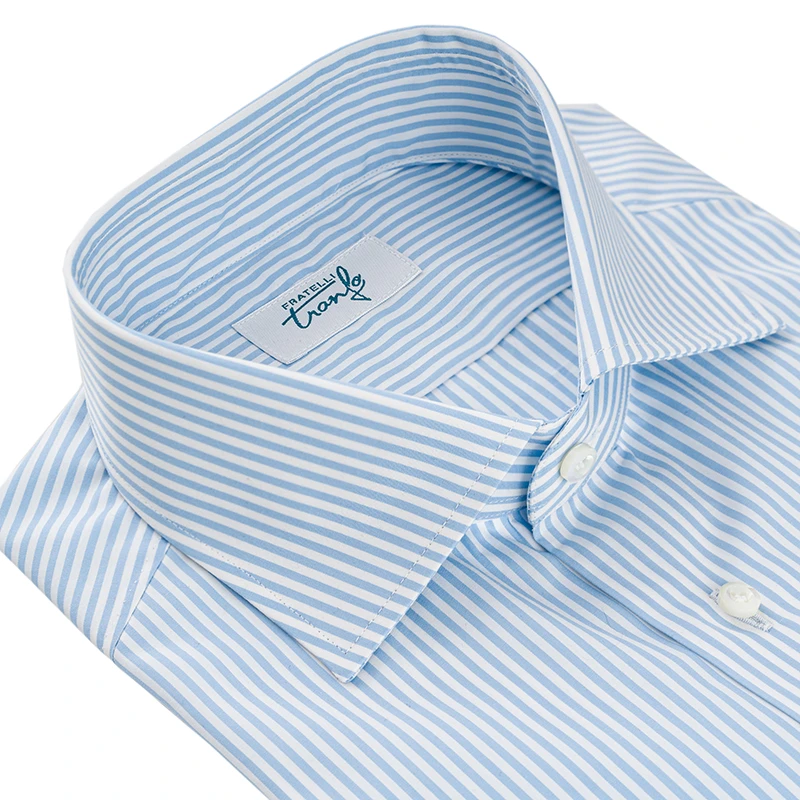 Camicia Cotone - Riga Celeste - immagine 2