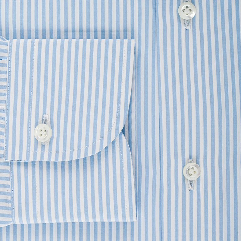 Camicia Cotone - Riga Celeste - immagine 3