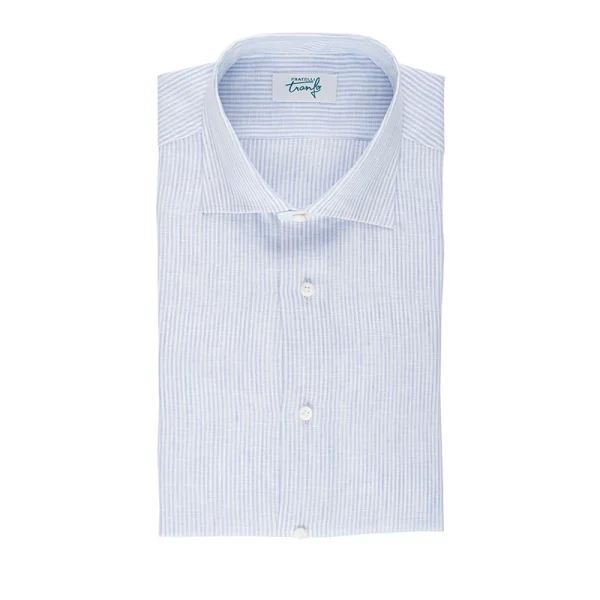 Camicia Lino - Riga Celeste