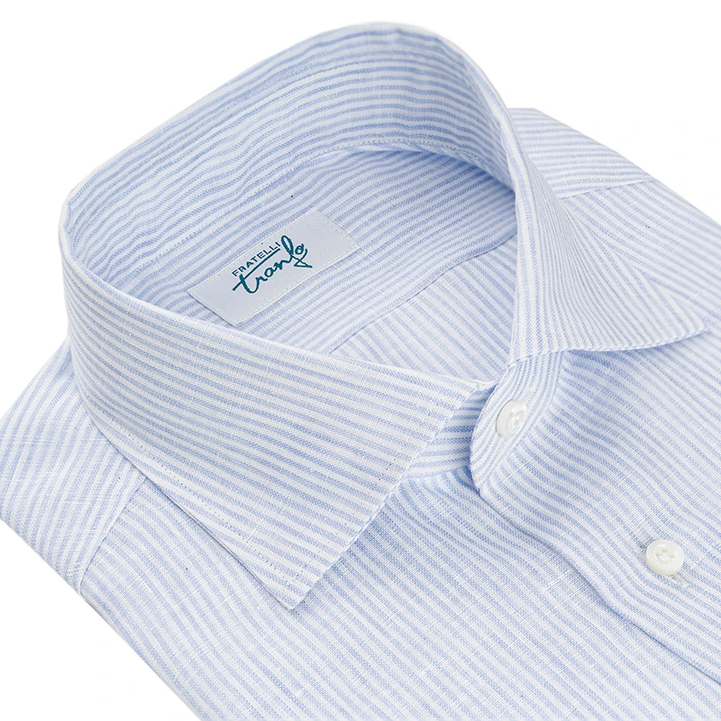 Camicia Lino - Riga Celeste - immagine 2