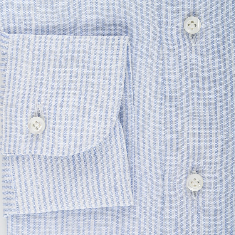 Camicia Lino - Riga Celeste - immagine 3
