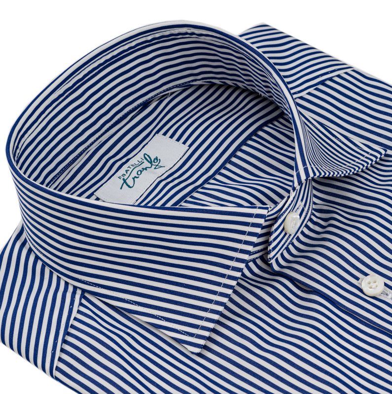 Camicia Cotone - Riga Blu - immagine 3