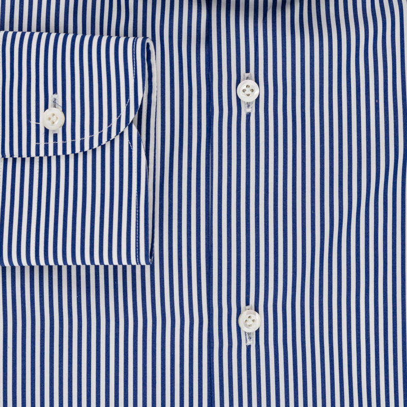 Camicia Cotone - Riga Blu - immagine 4